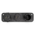 Universal 12V Voltmeter Blue LED Dual USB 3.1A Car Charger Rocker Switch Panel